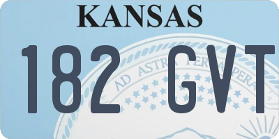 KS license plate 182GVT