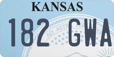 KS license plate 182GWA