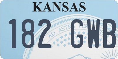 KS license plate 182GWB