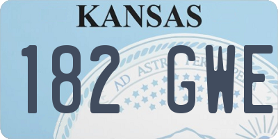KS license plate 182GWE