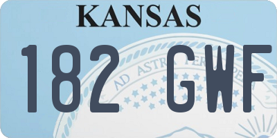 KS license plate 182GWF
