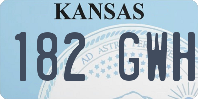 KS license plate 182GWH