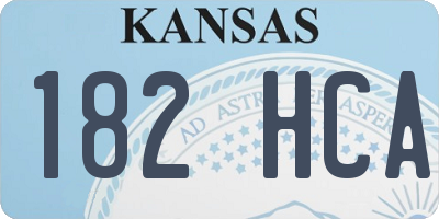 KS license plate 182HCA