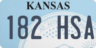 KS license plate 182HSA