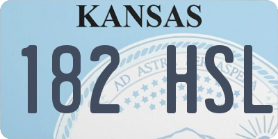 KS license plate 182HSL