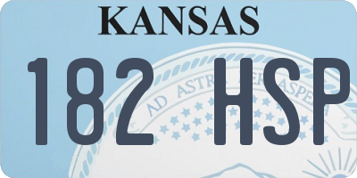 KS license plate 182HSP