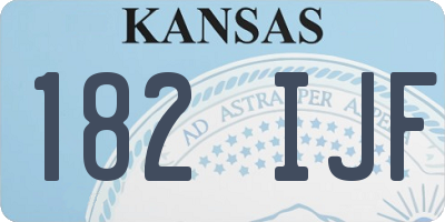 KS license plate 182IJF