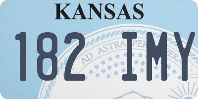 KS license plate 182IMY