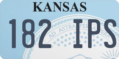 KS license plate 182IPS
