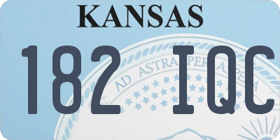 KS license plate 182IQC