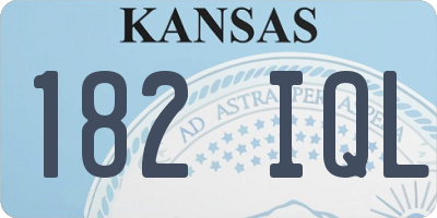 KS license plate 182IQL