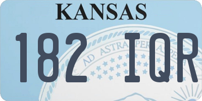 KS license plate 182IQR