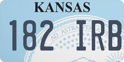 KS license plate 182IRB