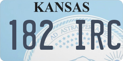 KS license plate 182IRC