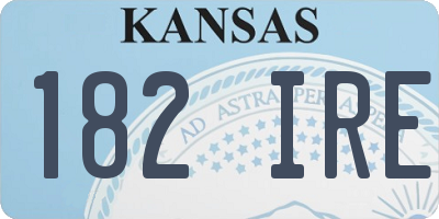KS license plate 182IRE