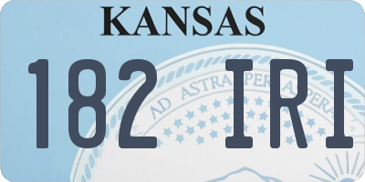 KS license plate 182IRI