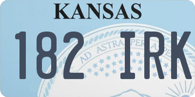 KS license plate 182IRK