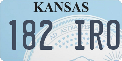 KS license plate 182IRO