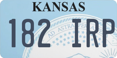 KS license plate 182IRP