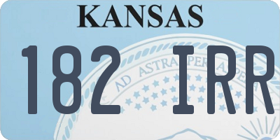 KS license plate 182IRR