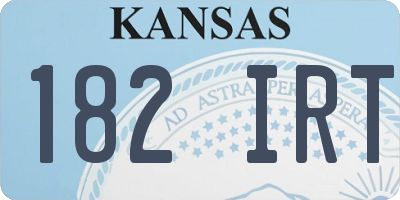 KS license plate 182IRT
