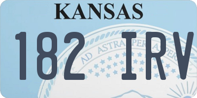 KS license plate 182IRV