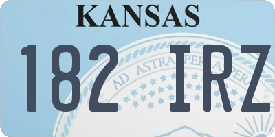 KS license plate 182IRZ