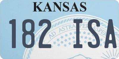 KS license plate 182ISA