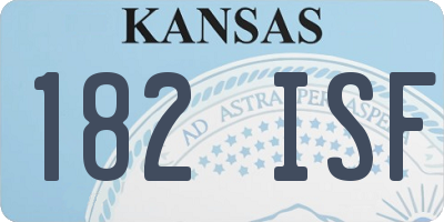 KS license plate 182ISF