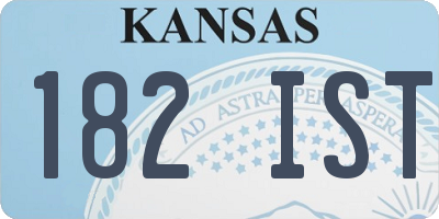 KS license plate 182IST