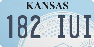 KS license plate 182IUI