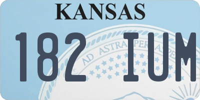 KS license plate 182IUM