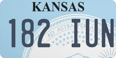 KS license plate 182IUN