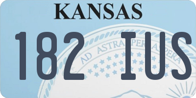 KS license plate 182IUS