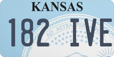 KS license plate 182IVE