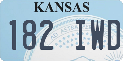 KS license plate 182IWD