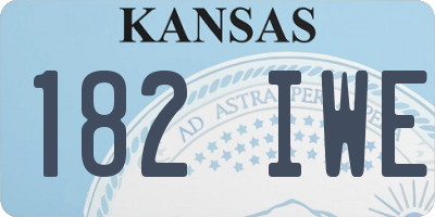 KS license plate 182IWE