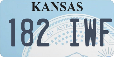KS license plate 182IWF