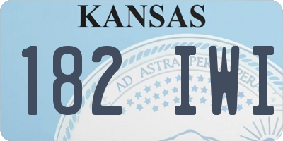 KS license plate 182IWI