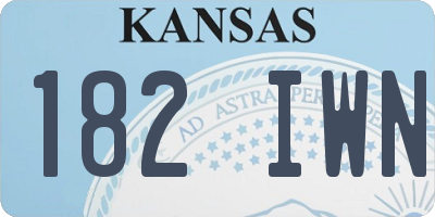 KS license plate 182IWN