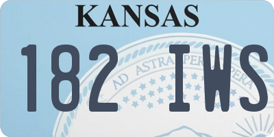 KS license plate 182IWS