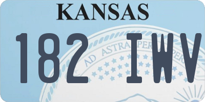 KS license plate 182IWV