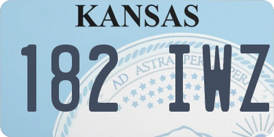 KS license plate 182IWZ