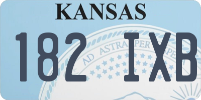 KS license plate 182IXB