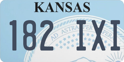 KS license plate 182IXI