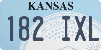 KS license plate 182IXL