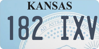 KS license plate 182IXV