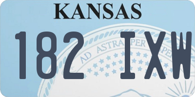KS license plate 182IXW