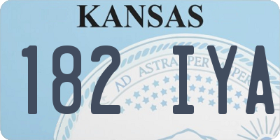 KS license plate 182IYA