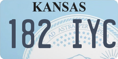 KS license plate 182IYC